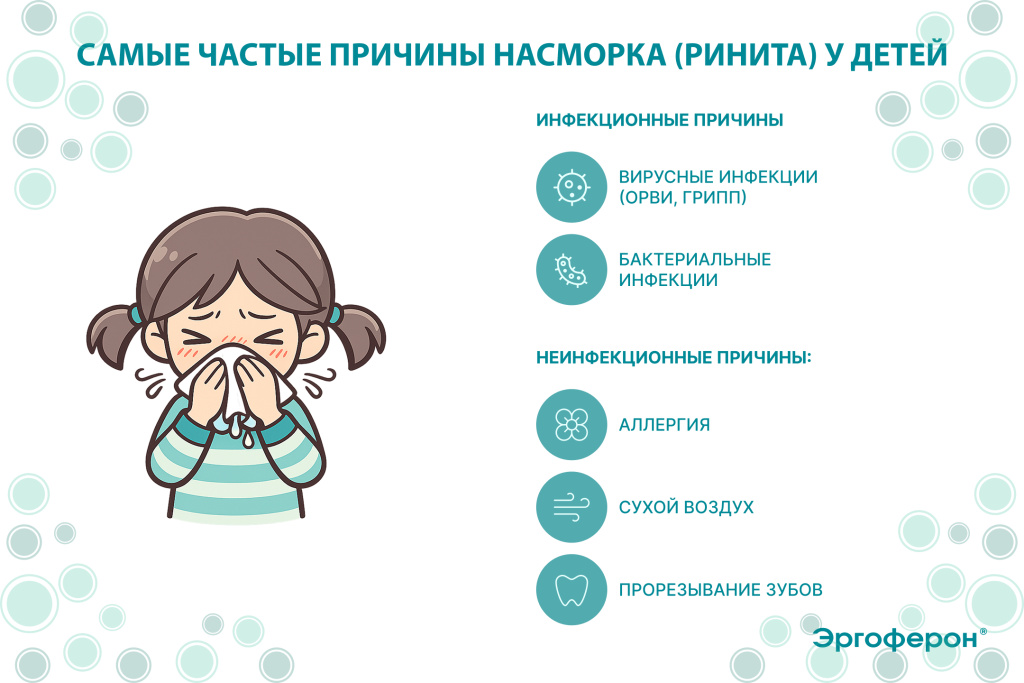 Эргоферон: Причины насморка (ринита) у детей